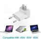 US to Europe Plug Converter Travel Charger Adapter for Apple iBook MacBook (White)